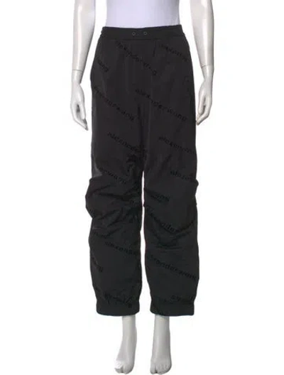 Pre-owned Alexander Wang Graphic Print Wide Leg Pants In Black