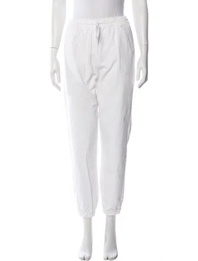 Pre-owned Alexander Wang Graphic Print Wide Leg Pants In White