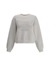 Alexander Wang Oversize Sweatshirt With Ribbed Cuffs And Hem In Dirty White