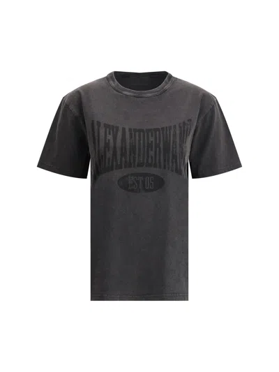 Alexander Wang Graphic Print Crew Neck Short Sleeves T-shirt In Black