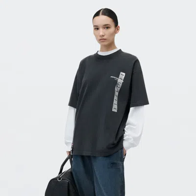 Alexander Wang Graphic Tee In Washed Black
