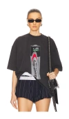 Alexander Wang Battery Print T-shirt In Washed Black