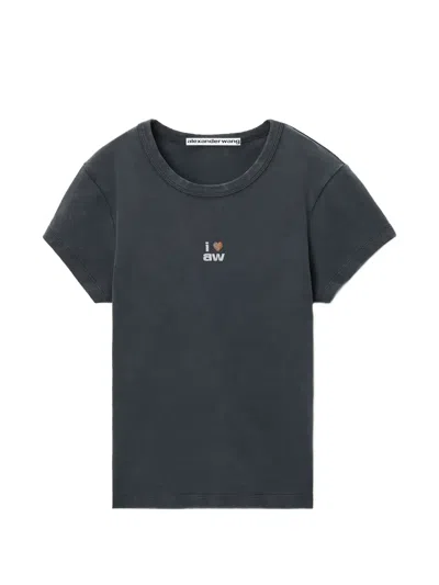 Alexander Wang Graphic-print Fitted T-shirt In Yellow
