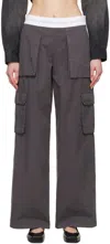 ALEXANDER WANG GRAY CARGO RAVE TROUSERS
