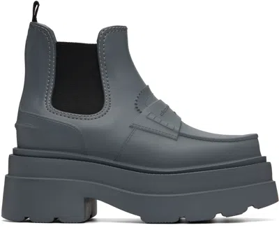 Alexander Wang Gray Carter Platform Rain Boots In Multi
