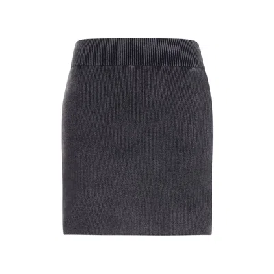Alexander Wang Gray Cotton Mini Women's Skirt