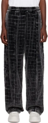 ALEXANDER WANG GRAY CROCODILE JACQUARD TRACK PANTS