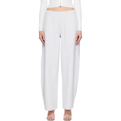 Alexander Wang Gray Crystal Mid-rise Relaxed Sweatpants In White