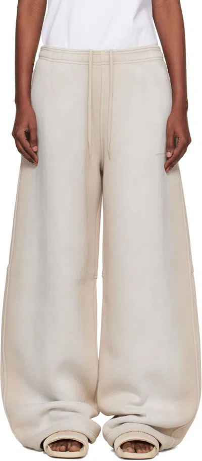 Alexander Wang Gray Crystal Washed Terry Sweatpants In Neutral
