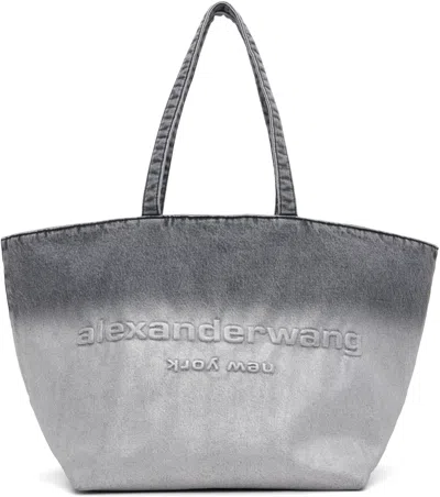 Alexander Wang Gray Denim Punch Large Tote
