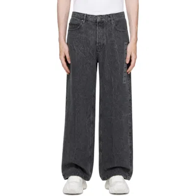 Alexander Wang Gray Flasher Graphic Jeans In 057a Deep Washed Gre