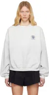 Alexander Wang Gender Inclusive Heaven On Earth Embroidered Sweatshirt In Light Heather Grey