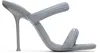 Alexander Wang Gray Julie 105mm Nylon Tubular Heeled Sandals In Alloy