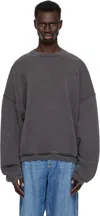 Alexander Wang Gray Logo Crewneck Sweatshirt In Vintage Grey
