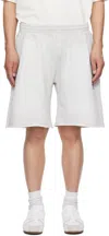Alexander Wang Gray Logo Oversized Cotton Terry Sweat Shorts In Light Heather Grey