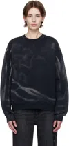 Alexander Wang Gray Oversize Sweatshirt In Washed Black