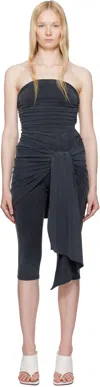 Alexander Wang Vintage Effect Stretch Jumpsuit With Knot Detail In Grey