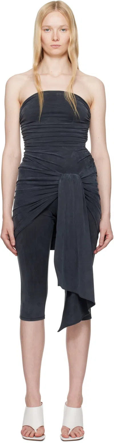 ALEXANDER WANG GRAY PRE-STYLED WRAP CATSUIT