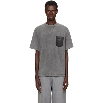Alexander Wang Gray Short Sleeve Shadow Pocket T-shirt