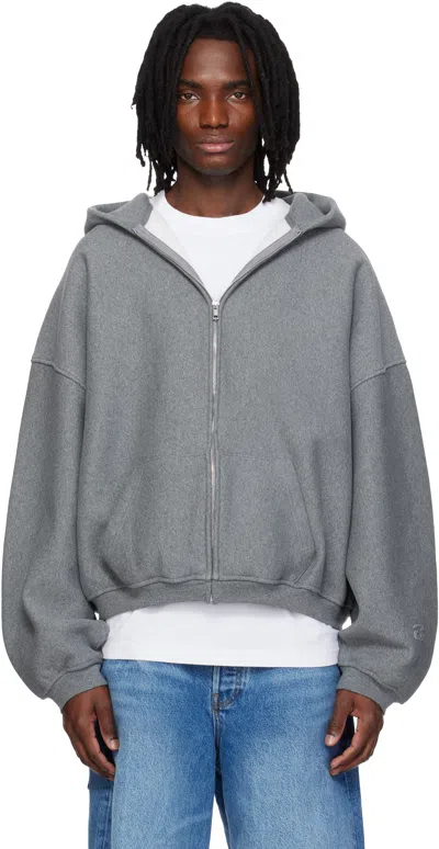 Alexander Wang Gray Star Zip Up Hoodie