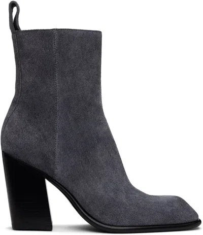 Alexander Wang Gray Throttle 95mm Ankle Boots In Grey