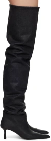 Alexander Wang Gray Viola Denim Boots In 015 Grey Aged