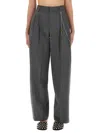 Alexander Wang Mid-rise Trouser With Chain Clothing In Gray