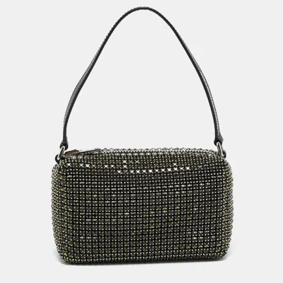 Pre-owned Alexander Wang Green Crystal Embellished Mini Heiress Pouch Bag