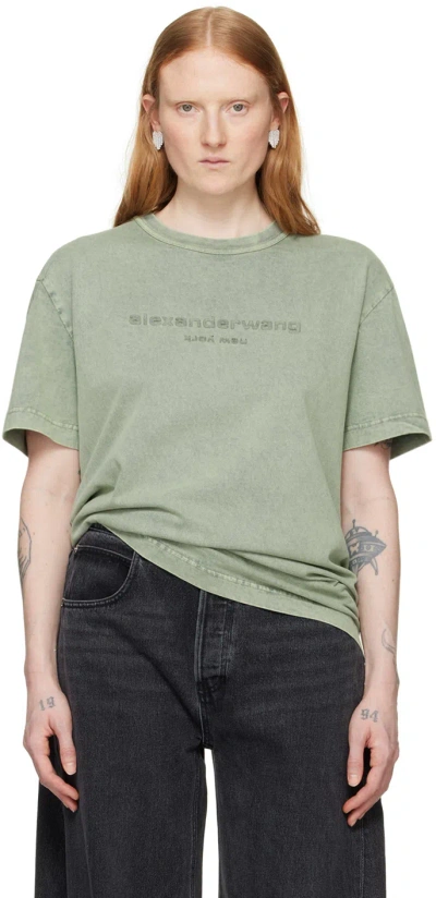 Alexander Wang Logo压纹棉t恤 In Green