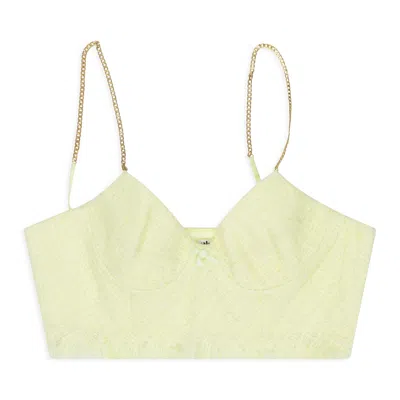 Alexander Wang Green/neon With Chain Straps Bra In Yellow