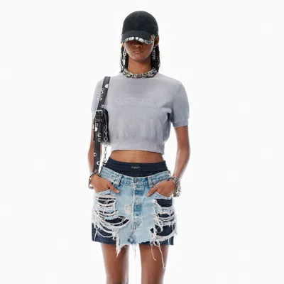 Alexander Wang Grey Cotton-blend Chenille Logo Pullover