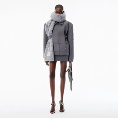 Alexander Wang Grey Cotton-blend Drill Jacket In Gray