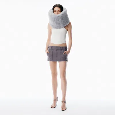Alexander Wang Grey Cotton-blend Drill Skort In Gray
