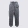 Alexander Wang Logo-embroidered Track Pants In Blue
