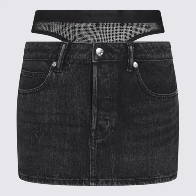 ALEXANDER WANG DARK GREY DENIM MINI SKIRT