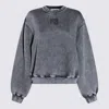 Alexander Wang Acid Washed Logo Sweatshirt In Gray