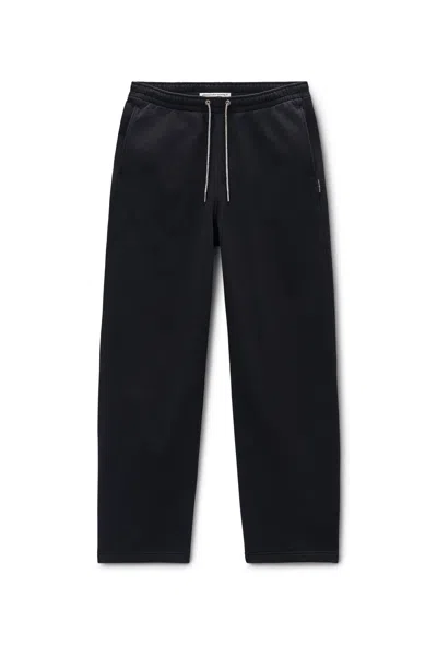 Alexander Wang Grey Cotton Terry Sweatpant With Crystal Hotfix Drawcord In Black