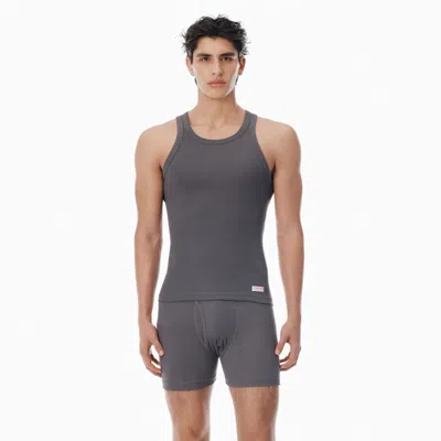Alexander Wang 's Grey Cropped Racerback Tank Top