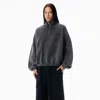 Alexander Wang Grey Half-zip Sweatshirt In Gray