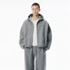 Alexander Wang Grey Hotfix Terry Zip Hoodie In Gray