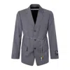 Alexander Wang Tailored Blazer With Chain Belt And Check Pattern In Gray