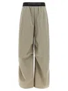 Alexander Wang Wide-leg Cotton-nylon Blend Pants With Jacquard Logo Waistband In Gray