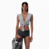 Alexander Wang Grey Merino Wool Nameplate Top
