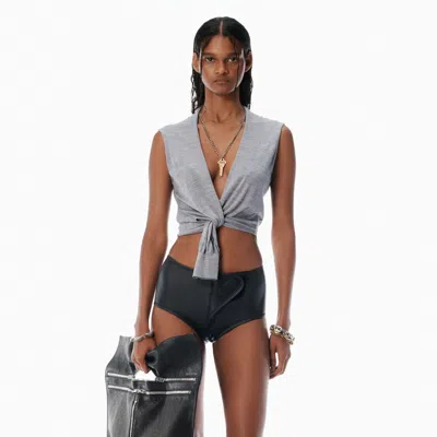 Alexander Wang Grey Merino Wool Nameplate Top