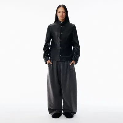 Alexander Wang Grey Organic Terry Oversized Sweatpant In Gray