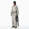 Alexander Wang Grey Parachute Pants With Logo Print In Gray