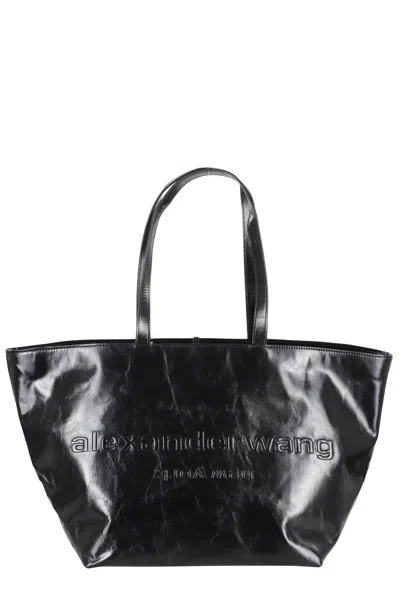 Alexander Wang Grey Punch Tote Bag In Black