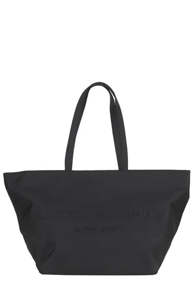 Alexander Wang Grey Punch Tote Bag In Black