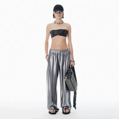 Alexander Wang Grey Satin Faille Sweatpants