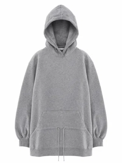 Alexander Wang Alexanderwang. T Mini Dress With Hood In Gray